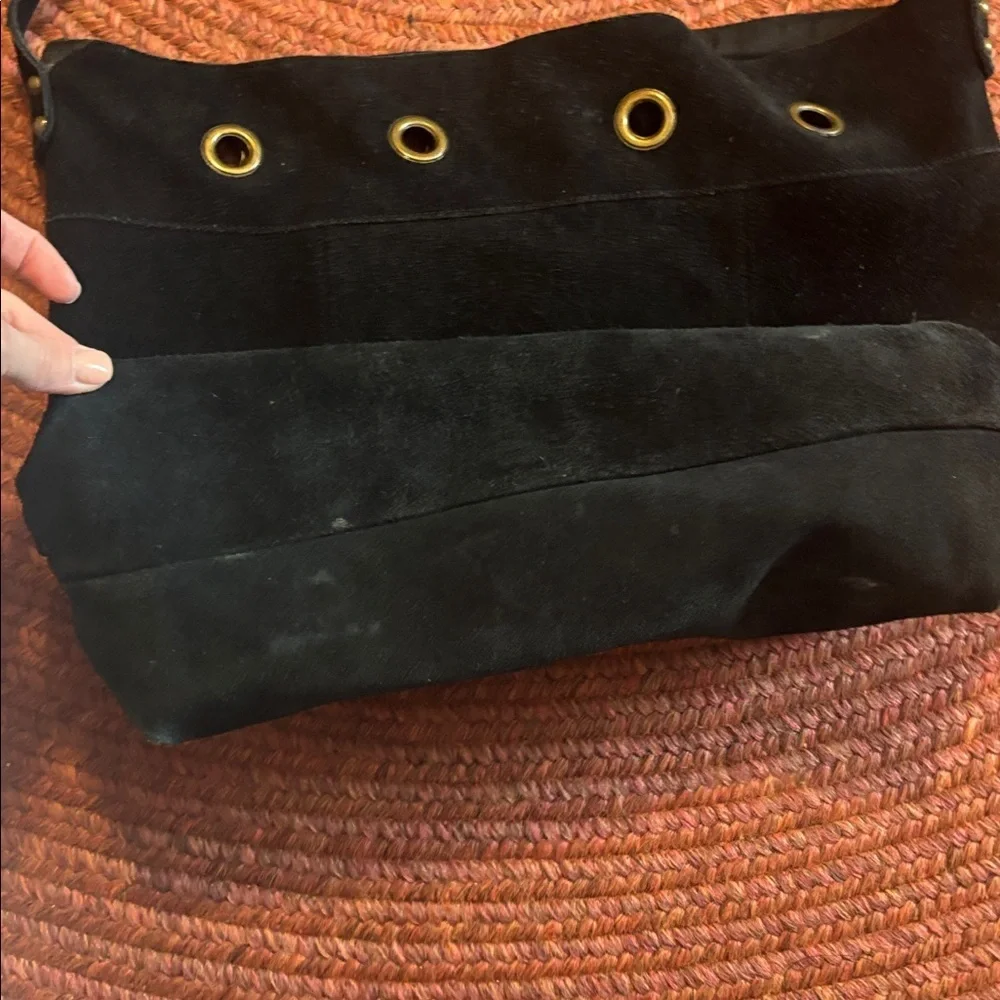 Black Suede Shoulder Bag